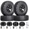 HobbyPark 4pcs 1.0 Beadlock Wheels and Tires Metal Micro Crawler Tires with Brass Wheel Weights Extended Wheel Hubs for 1/24 RC Crawler Car Axial SCX24 Gladiator Bronco C10 Deadbolt Upgrades (Type C) view 1