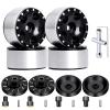 Hobbypark 4pcs 1.0 Beadlock Wheels Rims with Brass Wheel Weights Extended 7mm Hex Wheel Hubs for 1/24 RC Crawler Car Axial SCX24 Gladiator Bronco C10 Deadbolt Upgrades (Type B) view 1