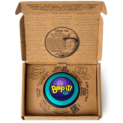 GETMOVIN SPORTS - BOP IT  Special 25th Anniversary Inventor Edition, Gift Ready Mailer Box, Retro Throw Back Colors, Perfect Family Game, for Adults, Kids, Girls, Boys, All Ages!