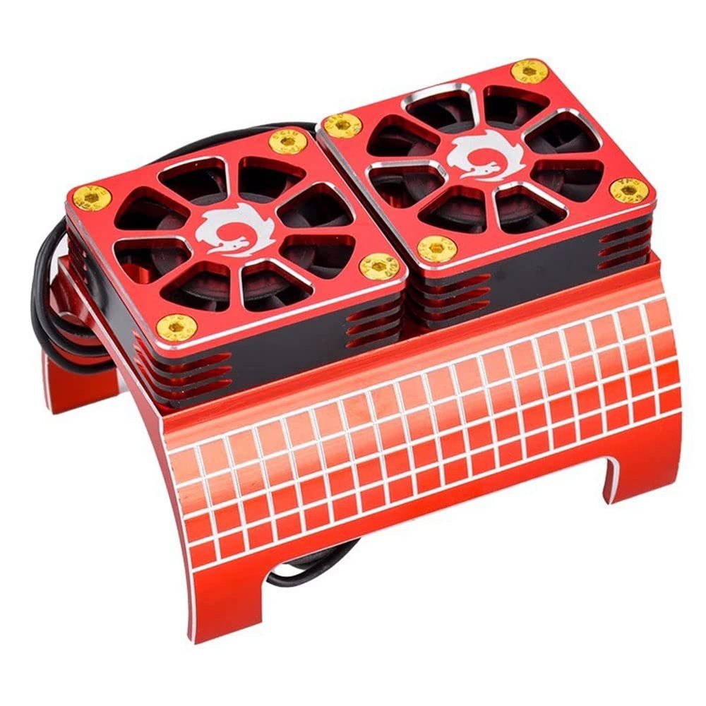 Lifehead Aluminum Motor Radiator Double RC Motor Cooling Fan Motor Radiator Upgrade Spare Parts Compatible with ARRMA RC Truck 1/5 KRATON 4X4 8S Traxxas X-Maxx etc.