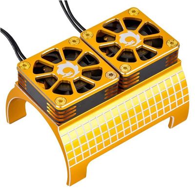 Lifehead Aluminum Motor Radiator Double RC Motor Cooling Fan Motor Radiator Upgrade Spare Parts Compatible with ARRMA RC Truck 1/5 KRATON 4X4 8S Traxxas X-Maxx etc.