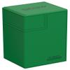 Ultimate Guard Flip'n'Tray 80+, Deck Case for 80 Double-Sleeved TCG Cards + Dice Tray, Green, Independent Magnetic Closure & Microfiber Inner Lining view 1
