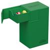 Ultimate Guard Flip'n'Tray 80+, Deck Case for 80 Double-Sleeved TCG Cards + Dice Tray, Green, Independent Magnetic Closure & Microfiber Inner Lining view 2