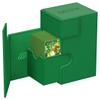 Ultimate Guard Flip'n'Tray 80+, Deck Case for 80 Double-Sleeved TCG Cards + Dice Tray, Green, Independent Magnetic Closure & Microfiber Inner Lining view 3