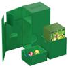 Ultimate Guard Flip'n'Tray 80+, Deck Case for 80 Double-Sleeved TCG Cards + Dice Tray, Green, Independent Magnetic Closure & Microfiber Inner Lining view 4