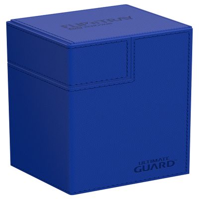 Ultimate Guard Flip'n'Tray 80+, Deck Case for 80 Double-Sleeved TCG Cards + Dice Tray, Blue, Independent Magnetic Closure & Microfiber Inner Lining