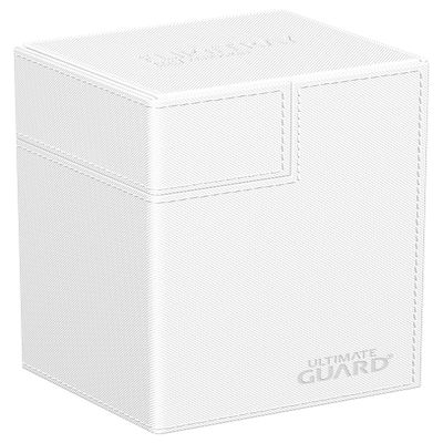 Ultimate Guard Flip'n'Tray 80+, Deck Case for 80 Double-Sleeved TCG Cards + Dice Tray, White, Independent Magnetic Closure & Microfiber Inner Lining