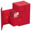 Ultimate Guard Flip'n'Tray 80+, Deck Case for 80 Double-Sleeved TCG Cards + Dice Tray, Red, Independent Magnetic Closure & Microfiber Inner Lining view 3