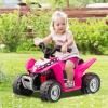 OLAKIDS Kids Ride On ATV, 6V Electric Vehicle for Toddlers, 4 Wheeler Battery Powered Motorized Quad Toy Car for Boys Girls with LED Lights, Horn (Coral) view 2