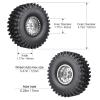 HobbyPark 120mm / 4.72inch 1.9 Crawler Tires and 1.9 Beadlock Wheels Set Foam Inserts for Axial SCX10 II III Traxxas TRX-4 Redcat Gen8 Gen7 Upgrades Replacement Parts (4-Pack) (Silver&Black) view 2