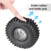 HobbyPark 120mm / 4.72inch 1.9 Crawler Tires and 1.9 Beadlock Wheels Set Foam Inserts for Axial SCX10 II III Traxxas TRX-4 Redcat Gen8 Gen7 Upgrades Replacement Parts (4-Pack) (Silver&Black) view 3