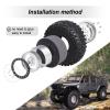 HobbyPark 120mm / 4.72inch 1.9 Crawler Tires and 1.9 Beadlock Wheels Set Foam Inserts for Axial SCX10 II III Traxxas TRX-4 Redcat Gen8 Gen7 Upgrades Replacement Parts (4-Pack) (Silver&Black) view 4