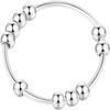 S925 Sterling Silver Fidget Ring Jewelry Sliding Ten Beads Ring Silver Anti Stress Anxiety Spinner Rings for Women Men (5) view 1