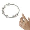 S925 Sterling Silver Fidget Ring Jewelry Sliding Ten Beads Ring Silver Anti Stress Anxiety Spinner Rings for Women Men (5) view 2