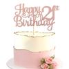 1 PCS Happy 21st Birthday Cake Topper Glitter Cheers to 21 Years Cake Pick Number 21 Fabulous Cake Decoration for 21st Birthday Theme Party Decorations Supplies Rose Gold view 1