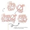 1 PCS Happy 21st Birthday Cake Topper Glitter Cheers to 21 Years Cake Pick Number 21 Fabulous Cake Decoration for 21st Birthday Theme Party Decorations Supplies Rose Gold view 2