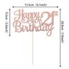 1 PCS Happy 21st Birthday Cake Topper Glitter Cheers to 21 Years Cake Pick Number 21 Fabulous Cake Decoration for 21st Birthday Theme Party Decorations Supplies Rose Gold view 3