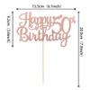 1 PCS Happy 50th Birthday Cake Topper Glitter Cheers to 50 Years Birthday Cake Pick 50 Fabulous Cake Decoration for Happy 50th Birthday Anniversary Party Decorations Supplies Rose Gold view 3