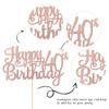 1 PCS Happy 40th Birthday Cake Topper Glitter Cheers to 40 Years Birthday Cake Pick 40 Fabulous Cake Decoration for Happy 40th Birthday Anniversary Party Decorations Supplies Rose Gold view 2