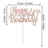 1 PCS Happy 40th Birthday Cake Topper Glitter Cheers to 40 Years Birthday Cake Pick 40 Fabulous Cake Decoration for Happy 40th Birthday Anniversary Party Decorations Supplies Rose Gold view 3