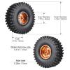 HobbyPark 120mm / 4.72inch 1.9 Crawler Tires and 1.9 Beadlock Wheels Set Foam Inserts for Axial SCX10 II III Traxxas TRX-4 Redcat Gen8 Gen7 Upgrades Replacement Parts (4-Pack) (Orange&Black) view 2