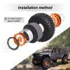 HobbyPark 120mm / 4.72inch 1.9 Crawler Tires and 1.9 Beadlock Wheels Set Foam Inserts for Axial SCX10 II III Traxxas TRX-4 Redcat Gen8 Gen7 Upgrades Replacement Parts (4-Pack) (Orange&Black) view 4