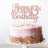 1 PCS Happy 13th Birthday Cake Topper Glitter Cheers to 13 Years Birthday Cake Pick Official Teenager 13 Fabulous Cake Decoration for Happy 13th Birthday Theme Party Decorations Supplies Rose Gold view 4