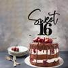 Bejotaa Sweet 16 Cake Toppers - Glitter Sweet 16 Birthday Cake Topper,16th Birthday Cake Topper,16th Birthday Cake Topper (black) view 2