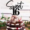 Bejotaa Sweet 16 Cake Toppers - Glitter Sweet 16 Birthday Cake Topper,16th Birthday Cake Topper,16th Birthday Cake Topper (black) view 4