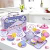 Tea Party Set for Little Girls,PRE-WORLD Princess Tea Time Toy with Food Sweet Treats Playsets,Dress Up Accessories Cloak Necklace Bracelet Jewelry Set, Kids Kitchen Pretend Play for Girls Age 3-6 view 2