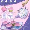 Tea Party Set for Little Girls,PRE-WORLD Princess Tea Time Toy with Food Sweet Treats Playsets,Dress Up Accessories Cloak Necklace Bracelet Jewelry Set, Kids Kitchen Pretend Play for Girls Age 3-6 view 4