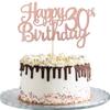 1 PCS Happy 30th Birthday Cake Topper Glitter Cheers to 30 Years Birthday Cake Pick 30 Fabulous Cake Decoration for Happy 30th Birthday Anniversary Party Decorations Supplies Rose Gold view 1