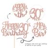 1 PCS Happy 30th Birthday Cake Topper Glitter Cheers to 30 Years Birthday Cake Pick 30 Fabulous Cake Decoration for Happy 30th Birthday Anniversary Party Decorations Supplies Rose Gold view 2