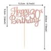 1 PCS Happy 30th Birthday Cake Topper Glitter Cheers to 30 Years Birthday Cake Pick 30 Fabulous Cake Decoration for Happy 30th Birthday Anniversary Party Decorations Supplies Rose Gold view 3