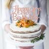 1 PCS Happy 30th Birthday Cake Topper Glitter Cheers to 30 Years Birthday Cake Pick 30 Fabulous Cake Decoration for Happy 30th Birthday Anniversary Party Decorations Supplies Rose Gold view 4