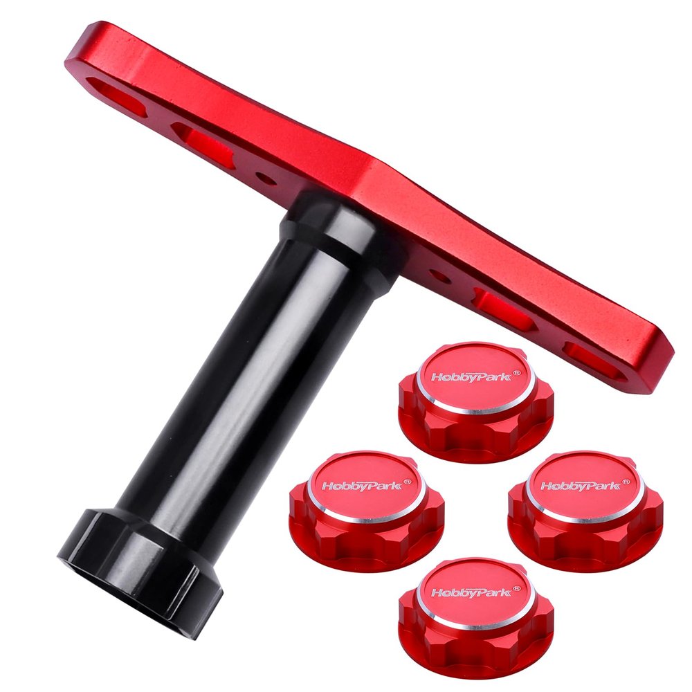 HobbyPark Extended 17mm Wheel Wrench & 17mm Hex Wheel Nuts Adapter Dustproof Mount Caps for 1/8 Arrma Typhon 6S Kraton Outcast Infraction Notorious Talion Blx and 1/7 Scale