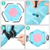 KIZQYN Swing Set 40 Inch Hexagon Swing Textilene Swing with 2 Carabiners Adjustable Rope Saucer Tree Swing (Pink Blue) Swing Seat view 3