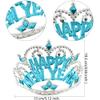 Rcanedny 12 Pieces Happy New Year Headband Crown New Years Eve Hats Tiara for Girls Princess New Year Party Favor Headwear view 2