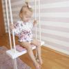 KIZQYN Swing Set Nordic Swing Style Kids Indoor Swings Children Rocking Wood Seat with Cushion Safety Hanging Hommock Lounge Swing Chair Swing Seat (Color : A) view 2
