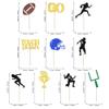 30 Pack American Football Cupcake Toppers Football Touchdown Cupcake Picks Soccer Player Cupcake Decorations for Super Rugby Sports Theme Men Boys Birthday Party Supplies view 2