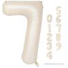 40'' Beige Number 7 Balloons, Giant Self Inflating Cream Foil Number Balloons Set 0-9, Large White Sand Digital 7 Helium Balloon for Girls Boys 7th Birthday Party Decorations Anniversary Supplies view 1