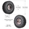 HobbyPark 120mm / 4.72inch 1.9 Crawler Tires and 1.9 Beadlock Wheels Set Foam Inserts for Axial SCX10 II III Traxxas TRX-4 Redcat Gen8 Gen7 Upgrades Replacement Parts (4-Pack) (Gray&Black) view 2