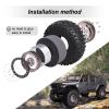 HobbyPark 120mm / 4.72inch 1.9 Crawler Tires and 1.9 Beadlock Wheels Set Foam Inserts for Axial SCX10 II III Traxxas TRX-4 Redcat Gen8 Gen7 Upgrades Replacement Parts (4-Pack) (Gray&Black) view 4