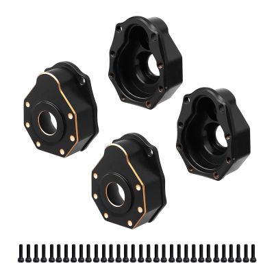 Hobbypark Outer Heavy Duty Brass Portal Housings Covers Weights for Traxxas TRX4 Upgrades Parts, fit TRX6 Front and Rear Axles, 4pcs (Gold & Black)