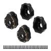 Hobbypark Outer Heavy Duty Brass Portal Housings Covers Weights for Traxxas TRX4 Upgrades Parts, fit TRX6 Front and Rear Axles, 4pcs (Gold & Black) view 1