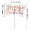 1 PCS Happy 16th Birthday Cake Topper Glitter Cheers to 16 Years Birthday Cake Pick Sweet 16 Fabulous Cake Decoration for Happy 16th Birthday Theme Party Decorations Supplies Rose Gold view 3