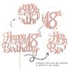1 PCS Happy 18th Birthday Cake Topper Glitter Cheers to 18 Years Birthday Cake Pick 18 Fabulous Cake Decoration for Happy 18th Birthday Theme Party Decorations Supplies Rose Gold view 2