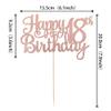 1 PCS Happy 18th Birthday Cake Topper Glitter Cheers to 18 Years Birthday Cake Pick 18 Fabulous Cake Decoration for Happy 18th Birthday Theme Party Decorations Supplies Rose Gold view 3