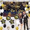 Huge, New Years Eve Party Supplies Set - Pack of 50 | Happy New Year Banner for Happy New Year Decorations | Hanging Swirls and 40 Inch Black Balloons view 2