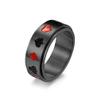 Poker Spinner Ring for Men and Women Titanium Stainless Steel Aces Spade Playing Cards Rotable Anxiety Ring Rotable Fidget Rings Relieve Stress Rings-8 view 1